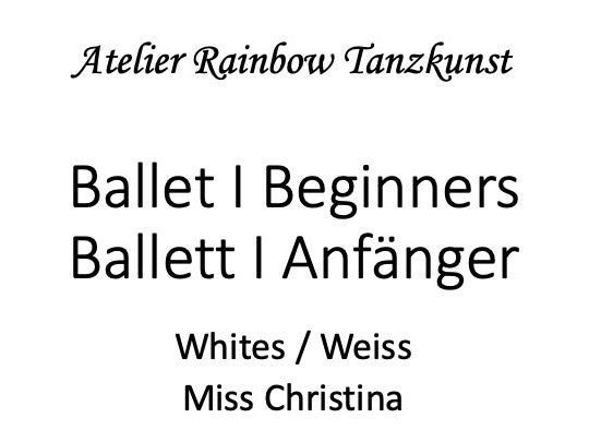 Ballet I Beginners / Ballett I Anfänger Nr.1
