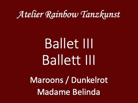 Ballet III / Ballett III Holiday Special